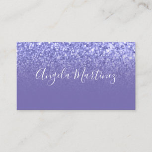 Periwinkle Faux Glitter Ombre Glam Business Card