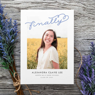 Periwinkle Finally Photo Graduation Announcement