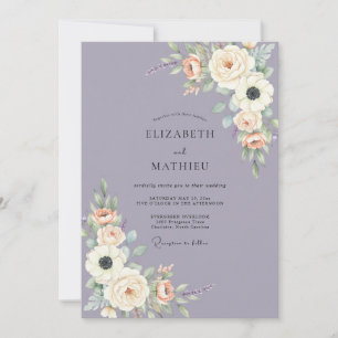 Periwinkle Floral Ethereal Wedding Invitation