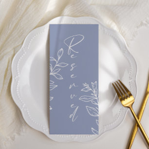 Periwinkle Flower Simple Reserved Seating Menu