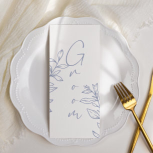 Periwinkle Flower Simple Reserved Seating Menu