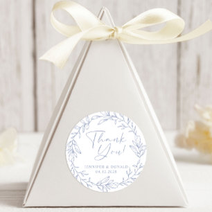 Periwinkle Flower Simple Thank You Wedding Classic Round Sticker