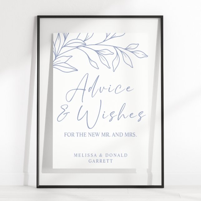 Periwinkle Flower Simple Wedding Advice & Wishes Poster (Creator Uploaded)
