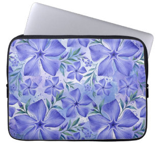 Periwinkle Flowers Blue Violet Vinca Blossoms Laptop Sleeve