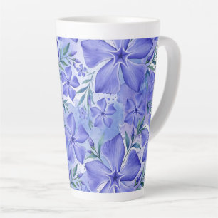 Periwinkle Flowers Blue Violet Vinca Blossoms Latte Mug