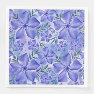 Periwinkle Flowers Blue Violet Vinca Blossoms Napkin