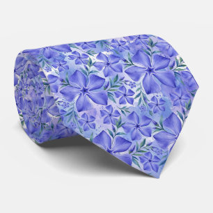 Periwinkle Flowers Blue Violet Vinca Blossoms Tie