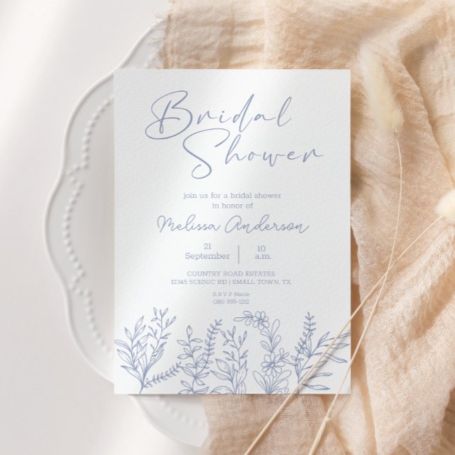 Periwinkle Flowers Boho Bridal Shower Invitation (Creator Uploaded)