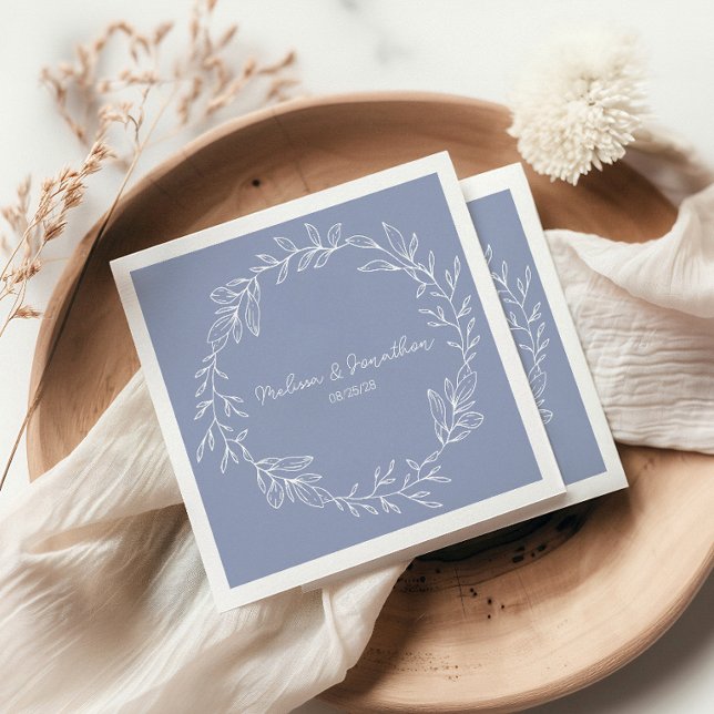 Periwinkle Flowers Boho Romantic Wedding Napkin (Creator Uploaded)