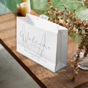 Periwinkle Flowers Boho Welcome Wedding Large Gift Bag