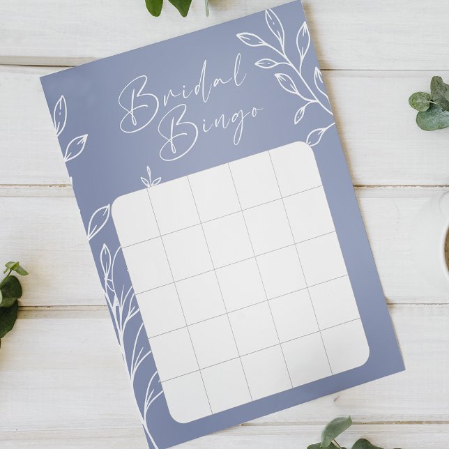 Periwinkle Flowers Bridal Shower Bingo Game (Creator Uploaded)
