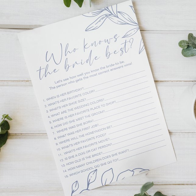 Periwinkle Flowers Game Who Knows Bride Best Flyer (Creator Uploaded)