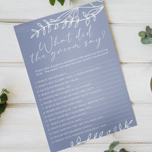 Periwinkle Flowers Game Would the Groom Say Flyer