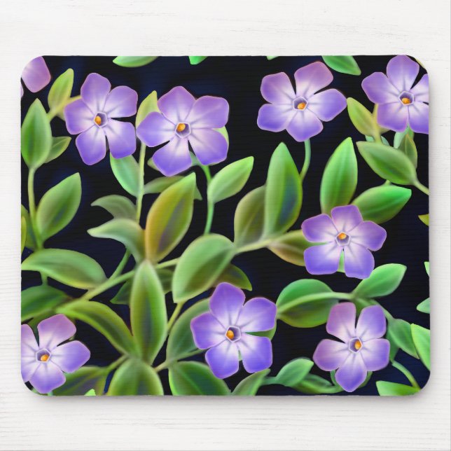 Periwinkle Flowers Mousepad (Front)