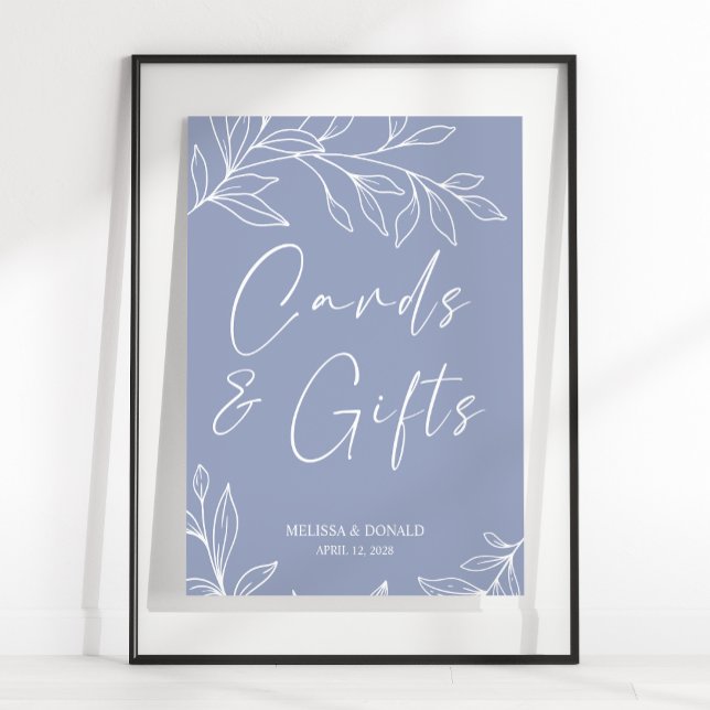 Periwinkle Flowers Simple Wedding Card & Gifts Po Poster (Creator Uploaded)