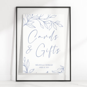 Periwinkle Flowers Simple Wedding Card & Gifts Po Poster