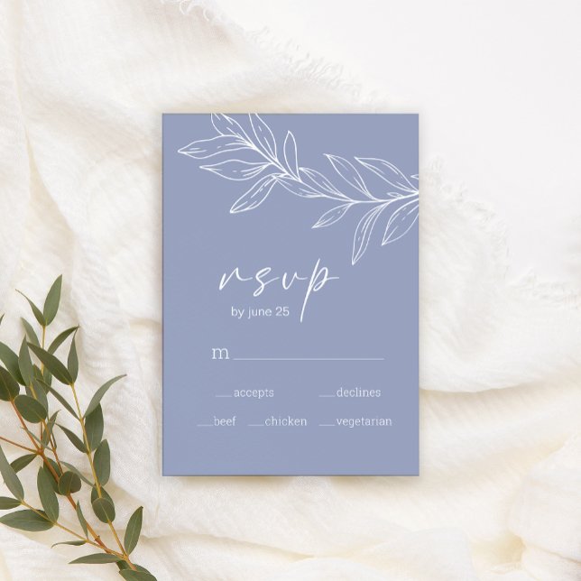 Periwinkle Flowers Wedding RSVP Card (Creator Uploaded)