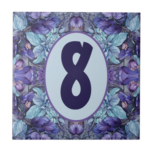 Periwinkle Garden Customisable Ceramic Tile (Front)