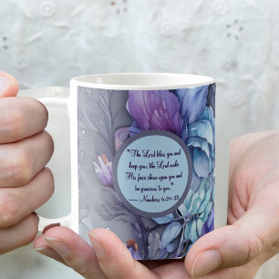 Periwinkle Garden Morning Blessing Mug