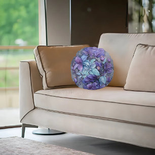 Periwinkle Garden Round Cushion