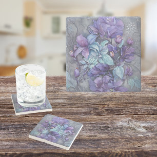 Periwinkle Garden Stone Coaster