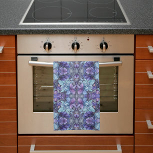 Periwinkle Garden Tea Towel