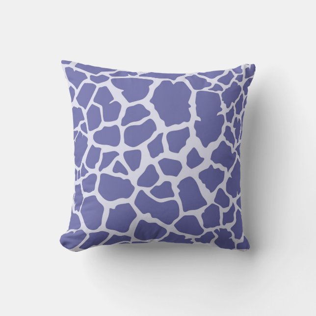 Periwinkle Giraffe Print Cushion (Front)