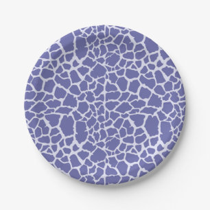 Periwinkle Giraffe Print Paper Plate