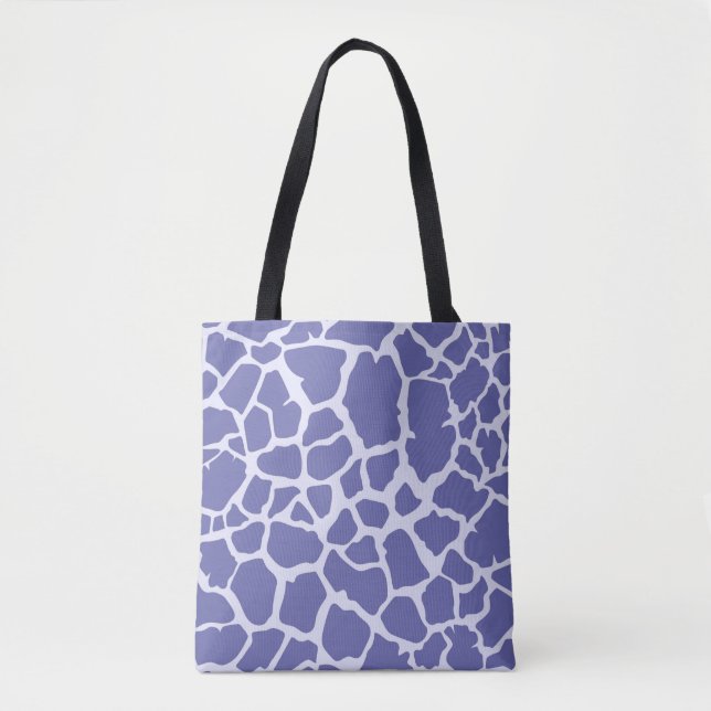 Periwinkle Giraffe Print Tote Bag (Front)