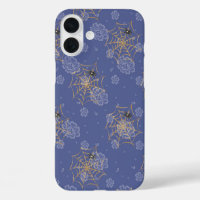 PERIWINKLE & GOLD HALLOWEEN SPIDERS & WEBS