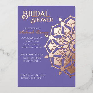 Periwinkle GoldIndian Henna Mandala Bridal Shower