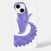 Periwinkle heart dragon on white