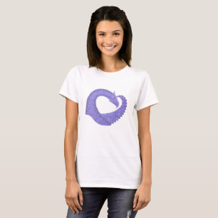 Periwinkle heart dragon on white T-Shirt