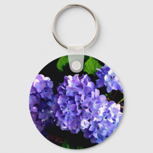 Periwinkle Hydrangeas Key Ring