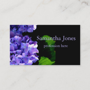 Periwinkle hydrangeas purple blue flower floral business card