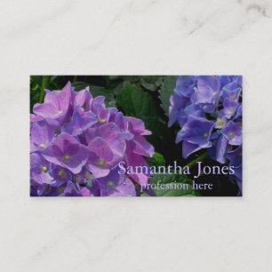 Periwinkle hydrangeas purple blue flower floral business card