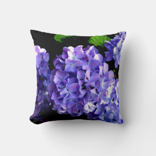 Periwinkle hydrangeas purple blue flower floral cushion