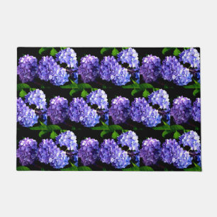 Periwinkle hydrangeas purple blue flower floral doormat