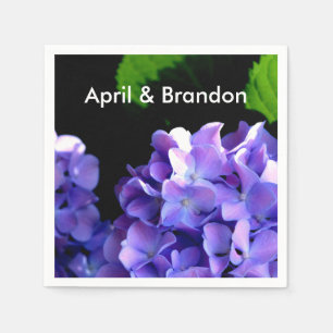 Periwinkle hydrangeas purple blue flower floral napkin