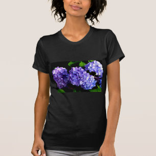 Periwinkle hydrangeas purple blue flower floral T-Shirt