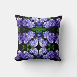 Periwinkle hydrangeas purple flowers blue flowers cushion