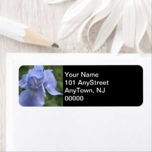 Periwinkle Iris Floral Wedding  Return Address Label
