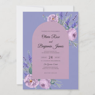 Periwinkle Lavender Eucalyptus Wedding Invitation
