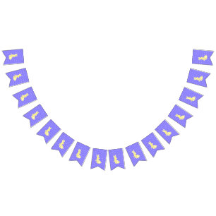 Periwinkle & Lemon Floral Bunny Easter Bunting