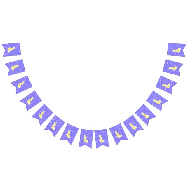Periwinkle & Lemon Floral Bunny Easter Bunting (All)