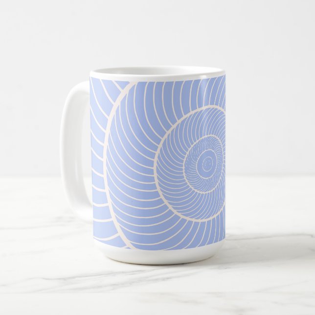 Periwinkle lilac cream spiral snail fibonacci  coffee mug (Front Left)