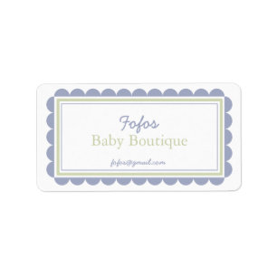 Periwinkle & Lime Frilly Bordered Company Labels