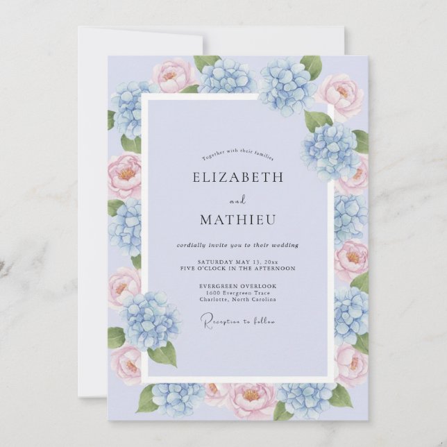Periwinkle Lush Spring Wedding Invitation (Front)