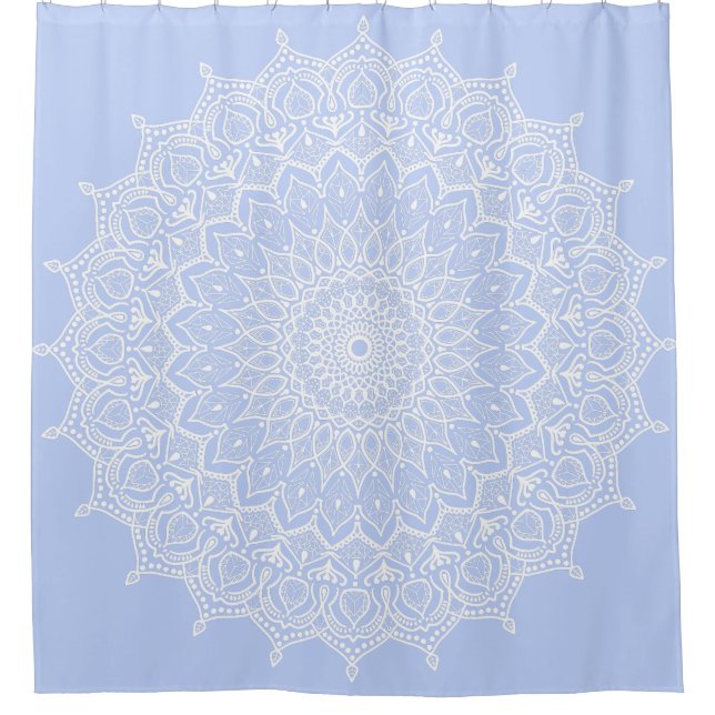 Periwinkle Mandala - Bora in Juniper Berry Shower Curtain (Front)