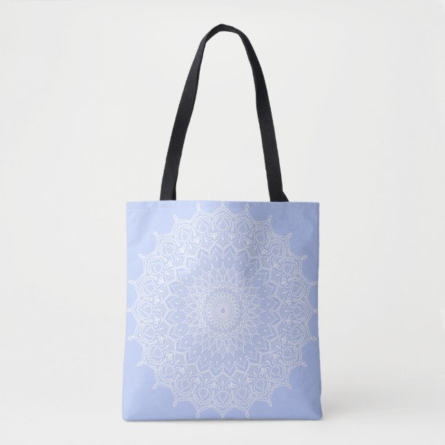 Periwinkle Mandala - Bora in Juniper Berry Tote Bag (Front)